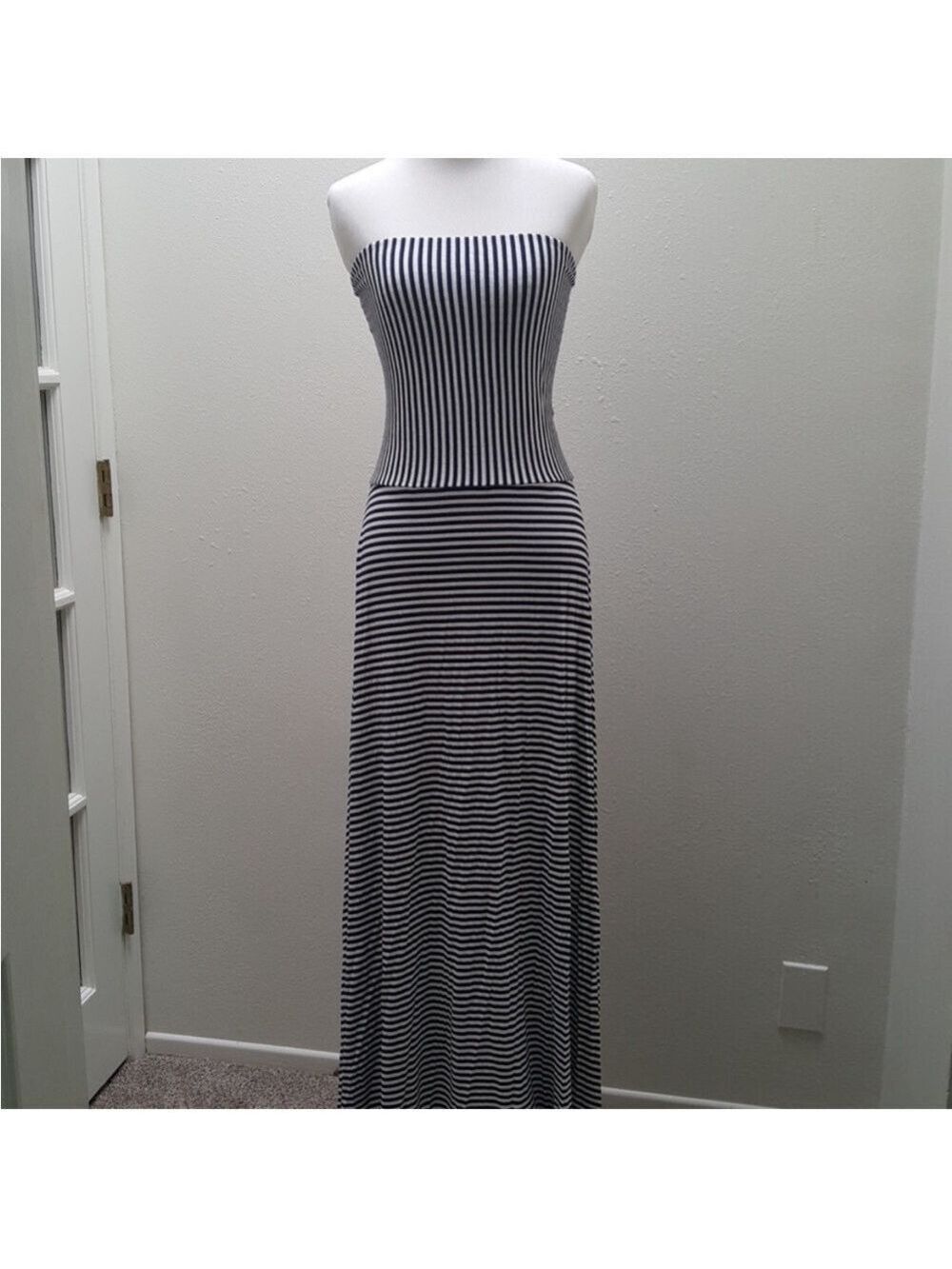 Gap Strapless Convertible Striped Maxi Dress/Skirt, size M Petite